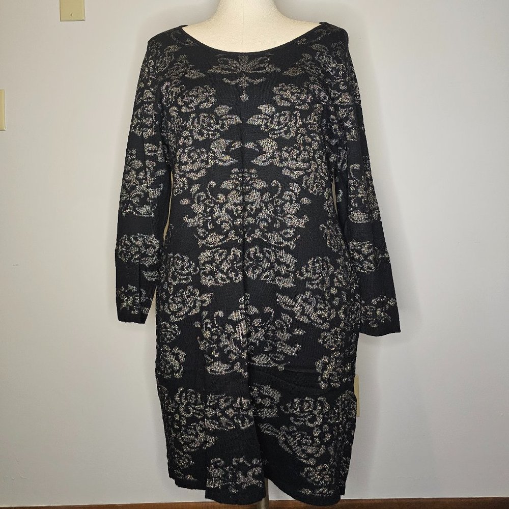 Gold fillagree sweater dress